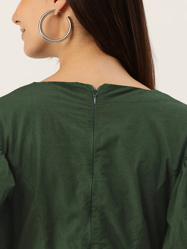 Puff Sleeves Fit & Flare Dress